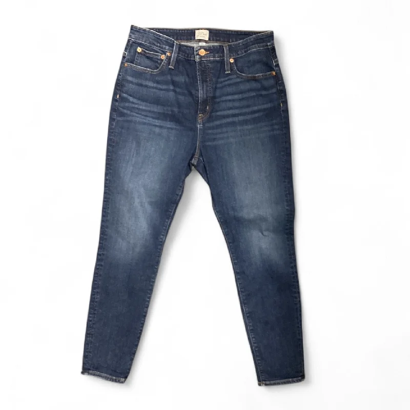 Jeans with leather patches for womenJeans Straight By J. Crew In Blue Denim, Size: 14