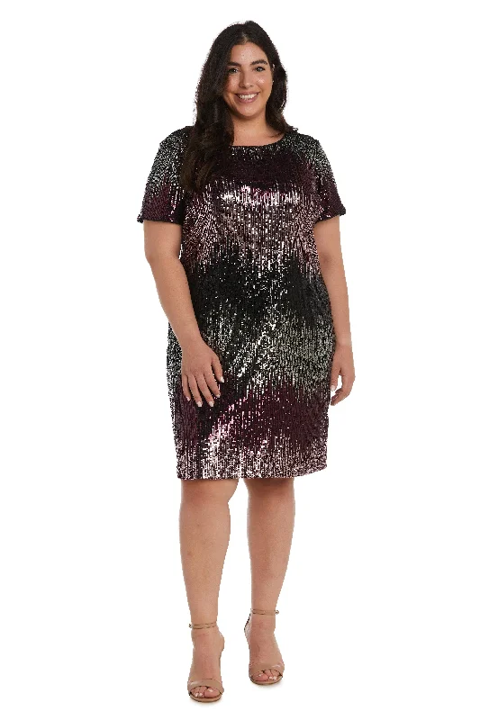 Low-cut dresses for womenR&M Richards 7151W Short Plus Size Ombre Dress