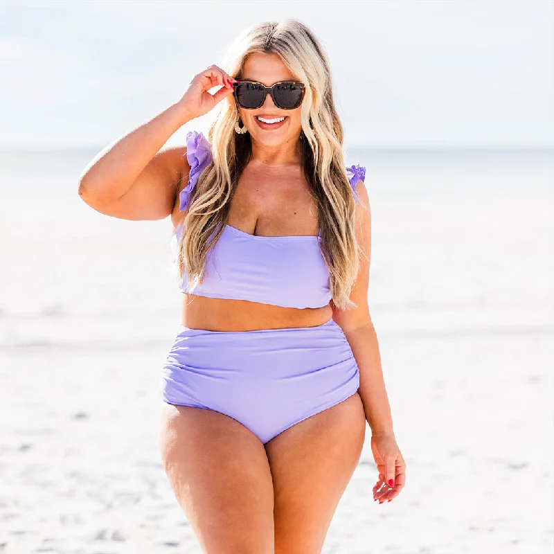 competitive swimsuitBeach Trip Swim Top, Lavender