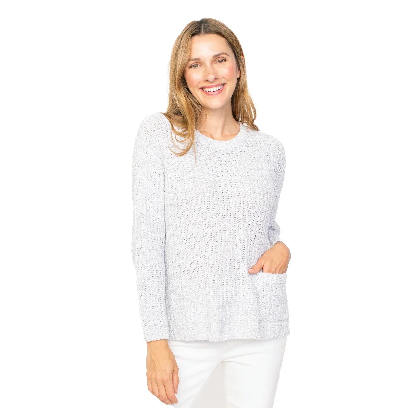 Loungewear women's sweaterHabitat Fisherman Rib Pocket Pullover in Smoke - 81580-SMK