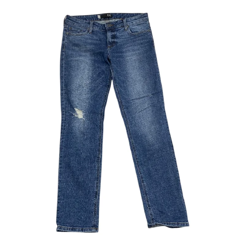 Stretch denim jeans with a low rise and fitted legs for a modern lookJeans Boyfriend By Kut In Blue, Size: 8