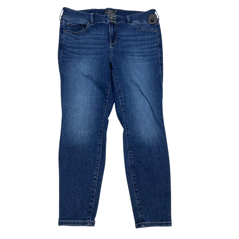 Jeans with reinforced stitching at the stress pointsJeans Skinny By Torrid In Blue Denim, Size: 16