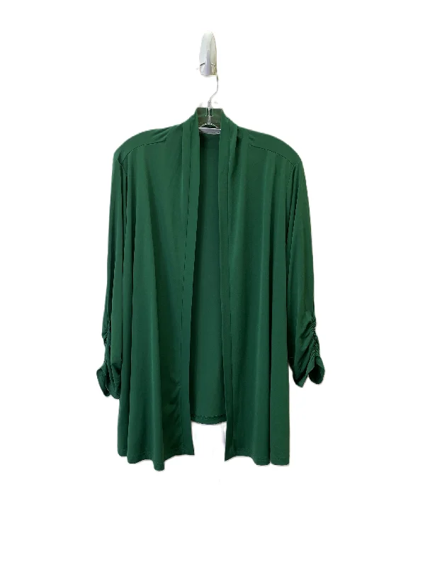 Loungewear women's sweaterCardigan By Susan Graver In Green, Size: 2x