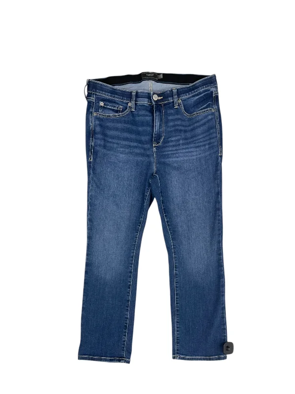 Jeans with a raw hem for an unfinished and rugged lookJeans Straight By Torrid In Blue Denim, Size: 12