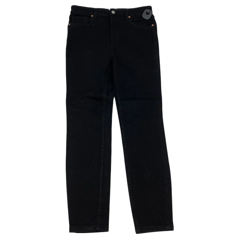 Jeans with distressing at the kneesJeans Skinny By Zara In Black Denim, Size: 10