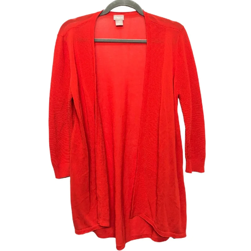 Eco-friendly women's sweaterCardigan By Chicos In Red, Size: M