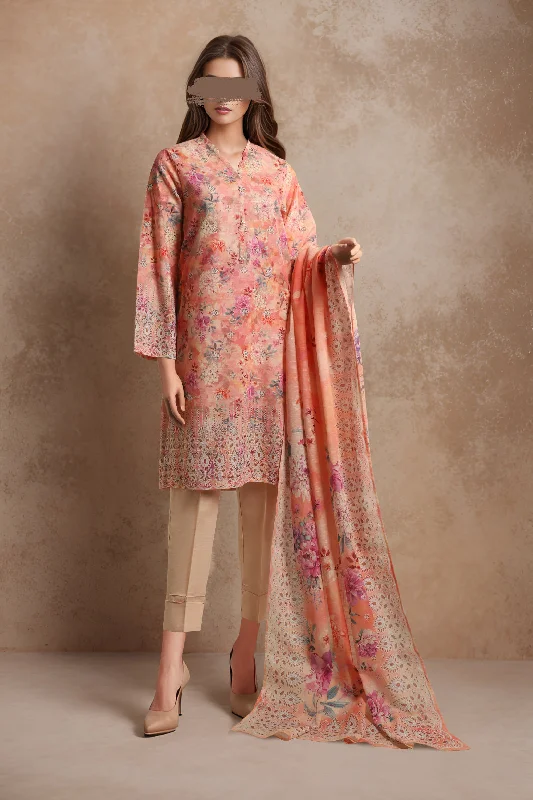 women's suit sets with cotton liningsPrinted Khaddar Stitched 3 Piece