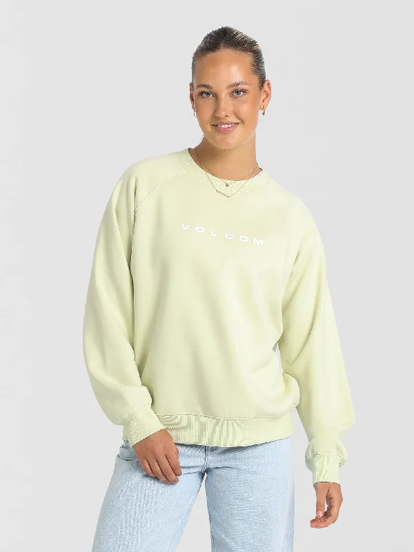 Crop top women's sweaterVolcom Get More Crew Lime