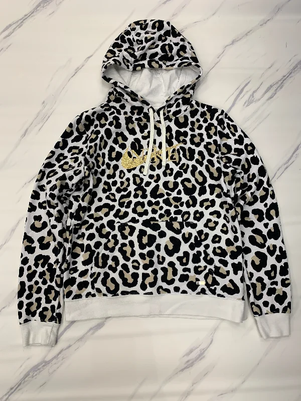 women's hooded pullovers with a mock neck designAthletic Sweatshirt Hoodie By Nike Apparel In Animal Print, Size: S