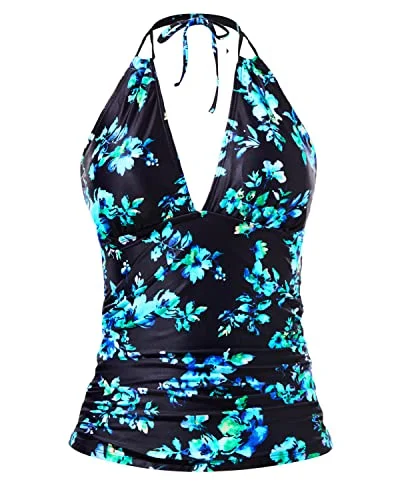 swimsuit with a sleek designHalter Tankini Tops V Neck Swim Tops