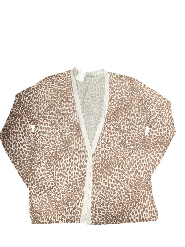 Layered women's sweaterCardigan By Banana Republic In Animal Print, Size: Xl