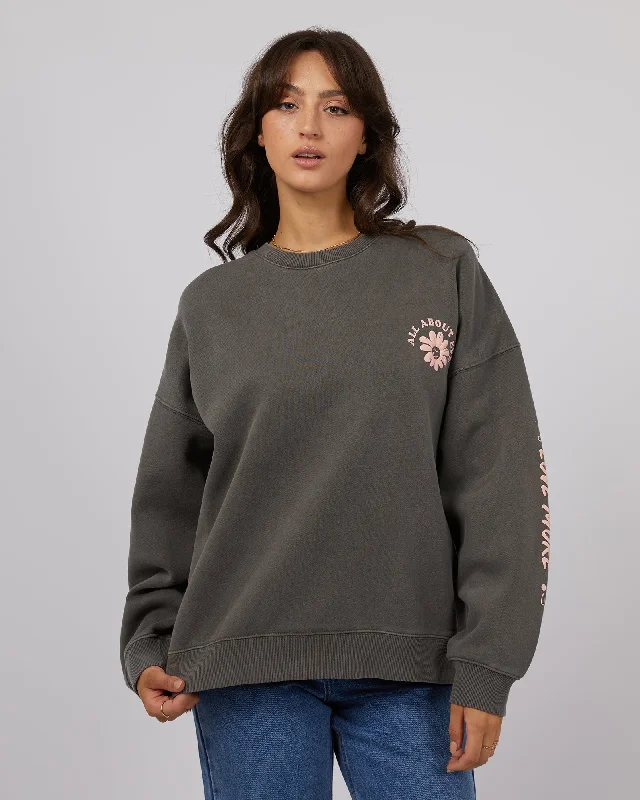 Sustainable women's sweaterAll About Eve Take Care Crew Charcoal