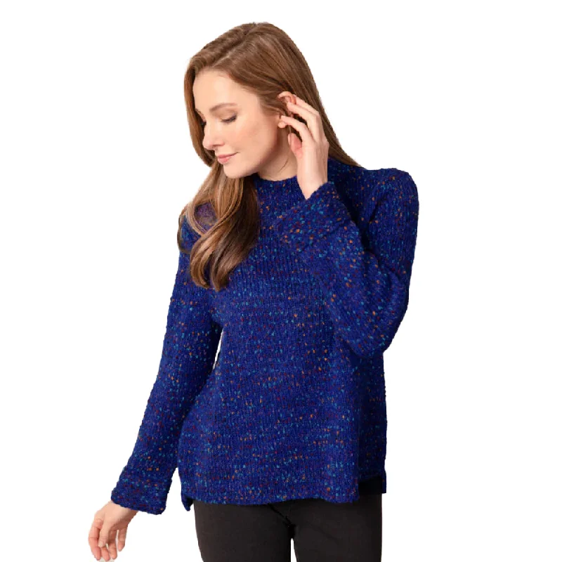 Statement women's sweaterHabitat Confetti Yarn Funnel Neck Sweater in Sapphire - 89056-SP