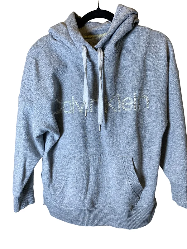 women's hooded sweatshirts with a crew neckSweatshirt Hoodie By Calvin Klein Performance In Grey, Size: S