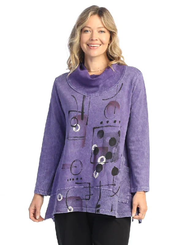 Dressy women's sweaterJess & Jane “Scribbles” Cowl-Neck Knit Tunic - M74-2025