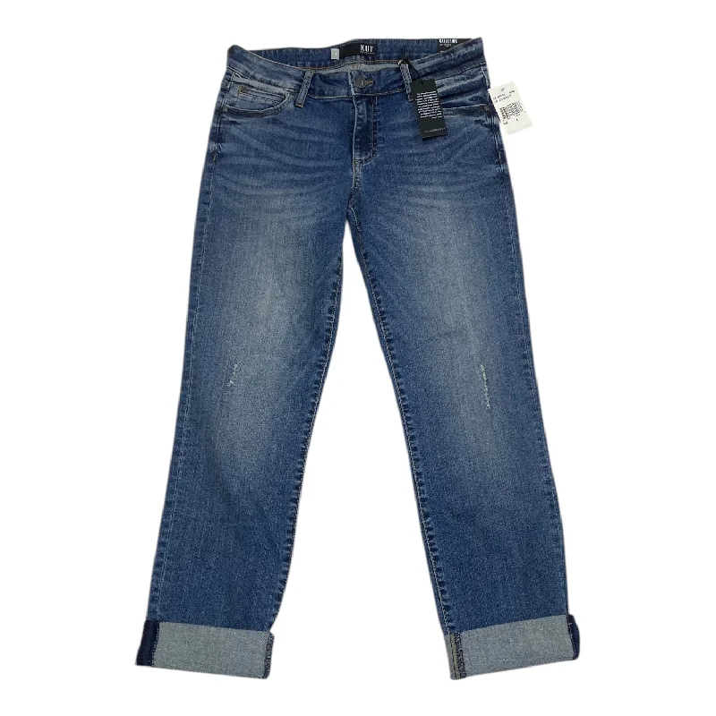 Jeans with a heavyweight denim fabric for durability and warmth in colder weatherJeans Boyfriend By Kut In Blue, Size: 4