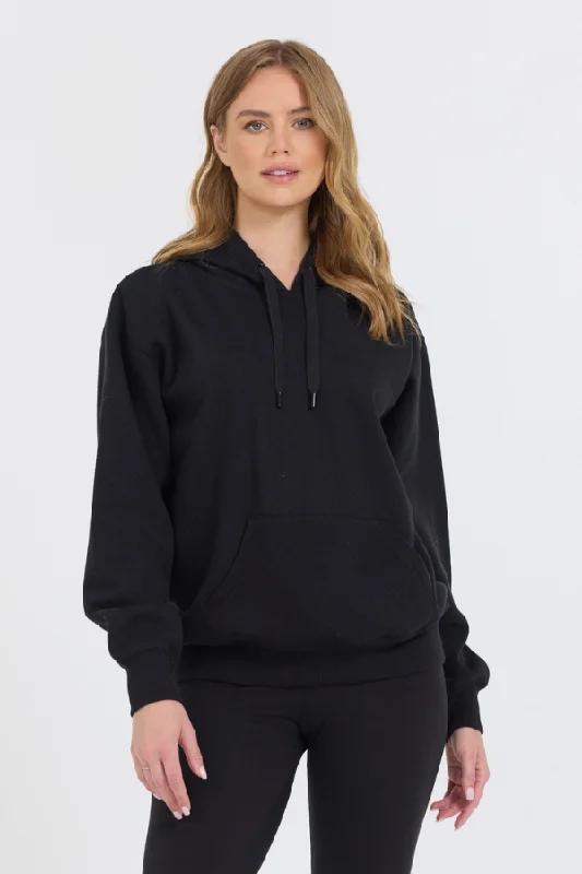 women's hooded jumpers with a waffle knit hoodBlack Proweave Pullover Hoodie