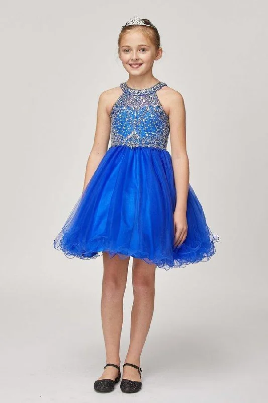 Fit-and-flare dresses for womenSleeveless Embellished Short Party Dress Flower Girl