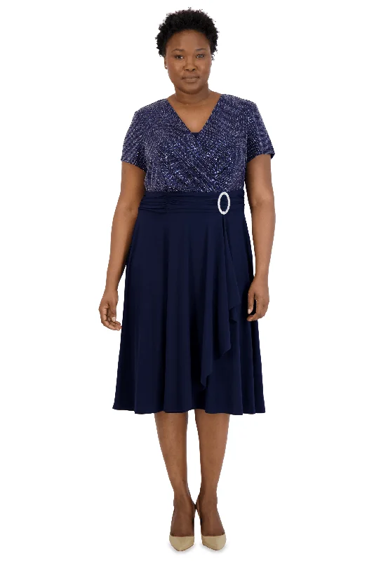 Plunging neckline dresses for womenR&M Richards 9119W Short Plus Size Cocktail Dress