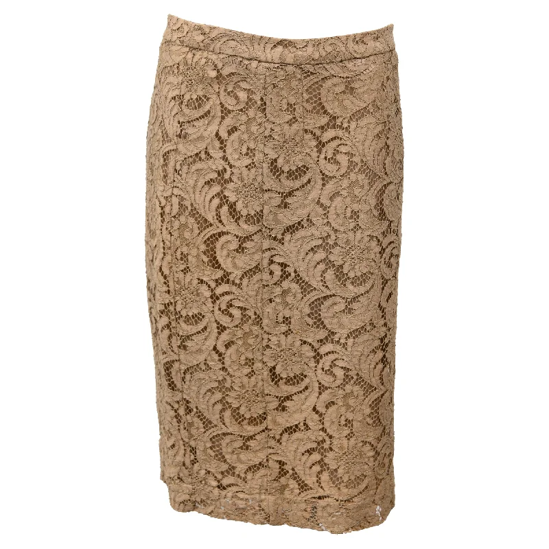 Tulip women's skirtsBurberry Lace Midi Pencil Skirt in Brown Polyester