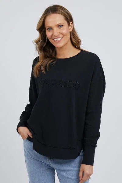 Athleisure women's sweaterFoxwood Simplified Crew Black on Black