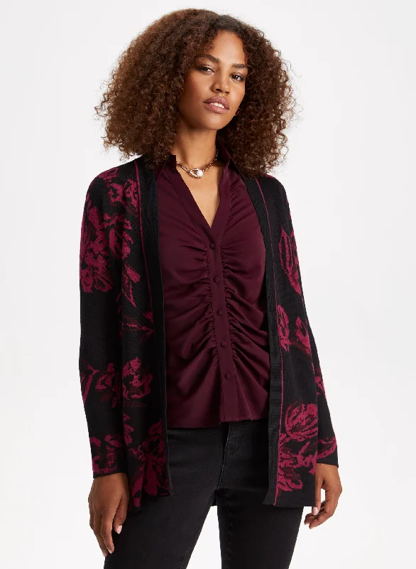 Limited edition women's sweaterFloral Print Cardigan