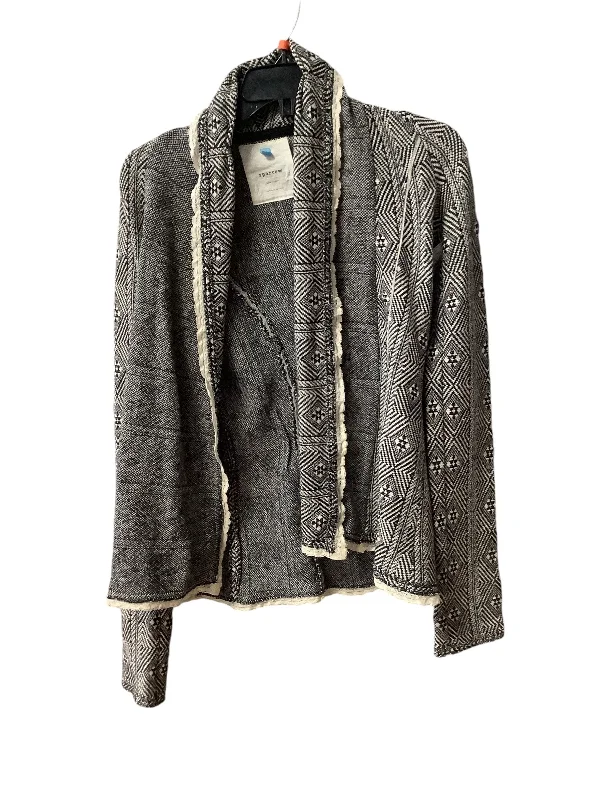 Metallic women's sweaterCardigan By Sparrow In Black & White, Size: Xs