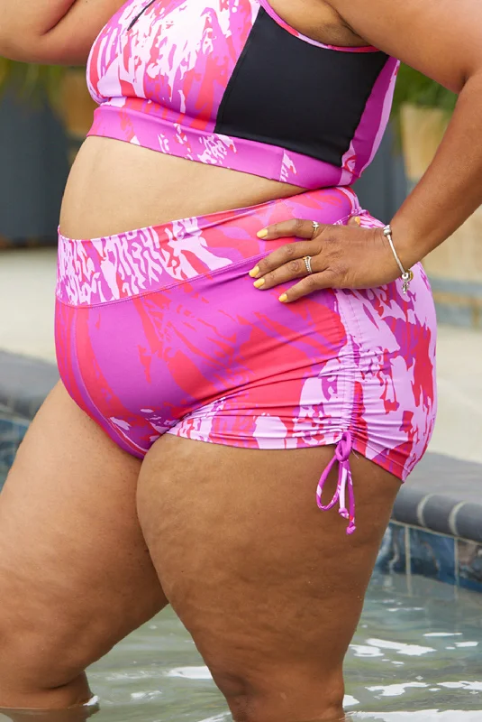 metallic-finish swimsuitSwim Booty Shorts - Fuchsia Sunset - FINAL SALE