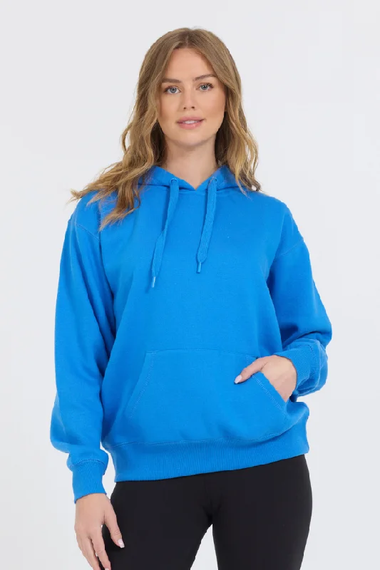 women's hooded tops with a fur trim on the hood for extra warmthAzure Blue Proweave Hoodie