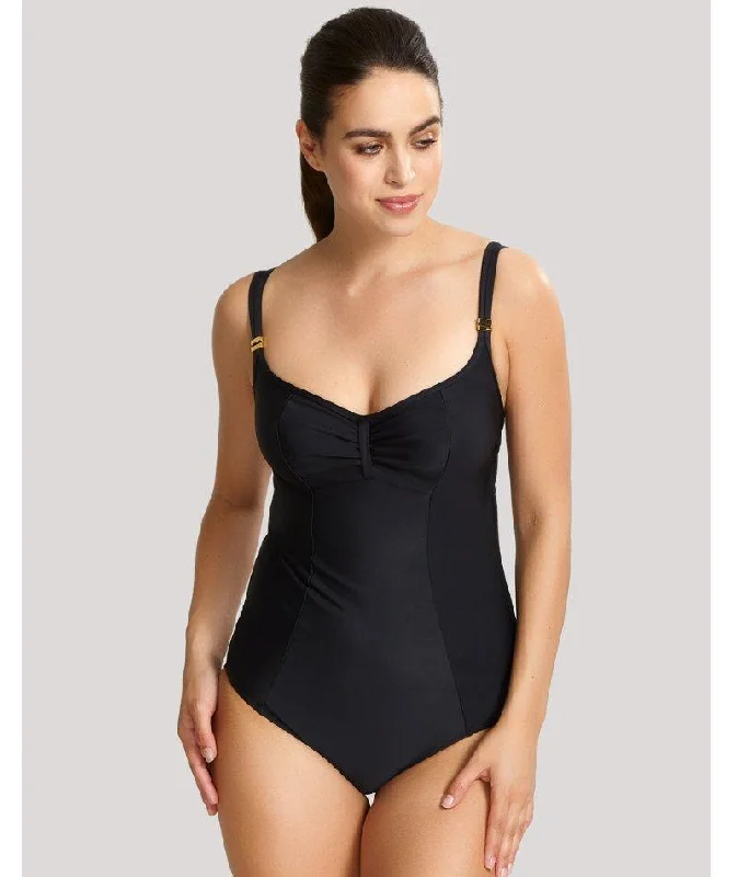 swimsuit with a low-cut backPanache Swimwear Anya Riva Balconnet Underwired Swimsuit - Black