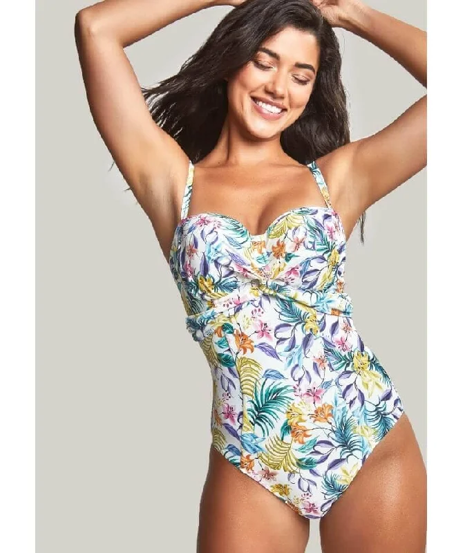 swimsuit with pocketsPanache Swimwear Botanical Padded Bandeau One Piece Swimsuit - Floral