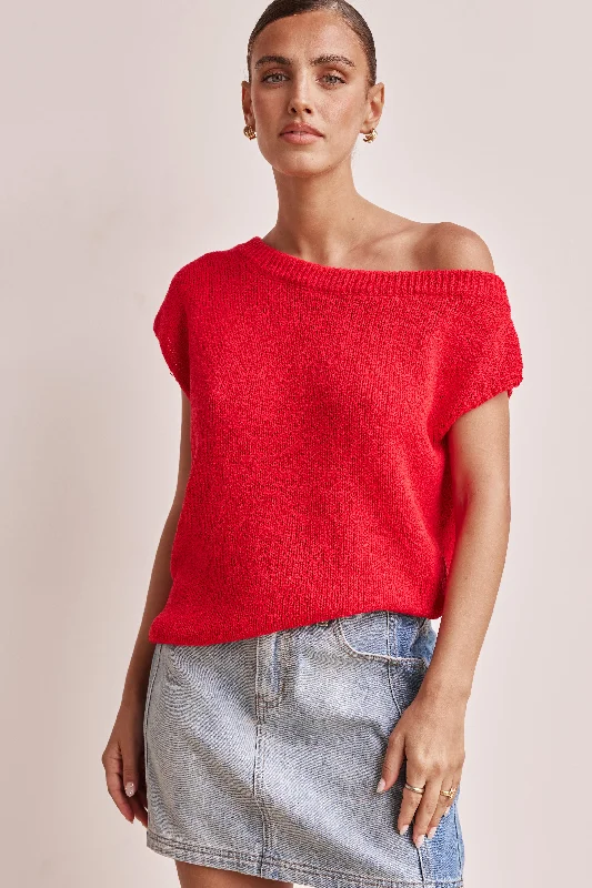 Sequined women's topsBali Knit Top (Red)