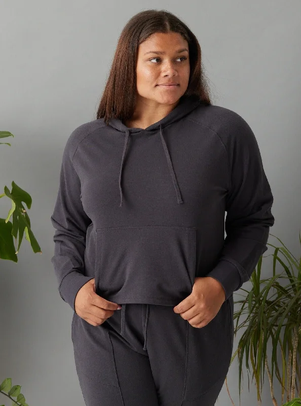 Stretchy women's pantsAria Hoodie - Washed Black