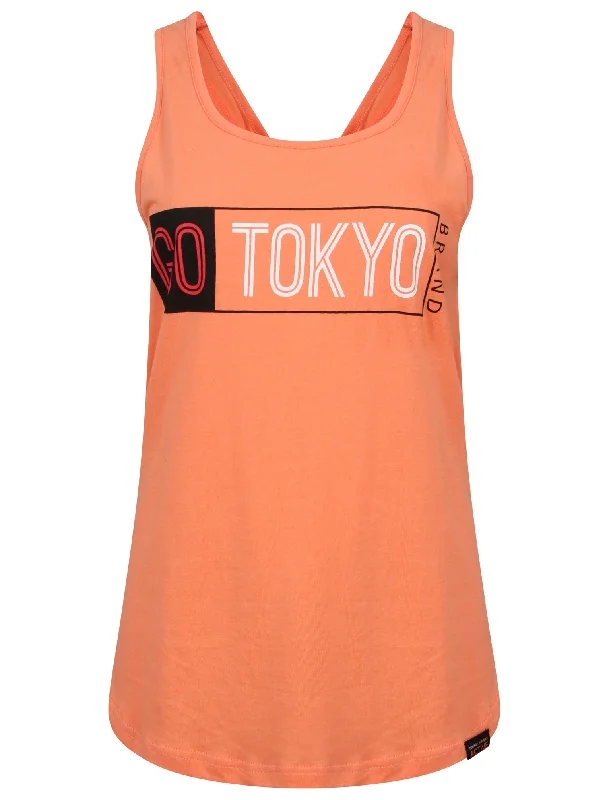 Cocktail dresses for womenKorpi Racer Back Vest Top in Fusion Coral - Tokyo Laundry Active