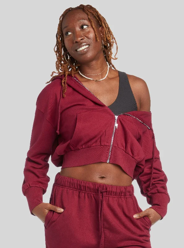 Cotton women's leggingsThunder Zip Up Hoodie - Sweet Wine