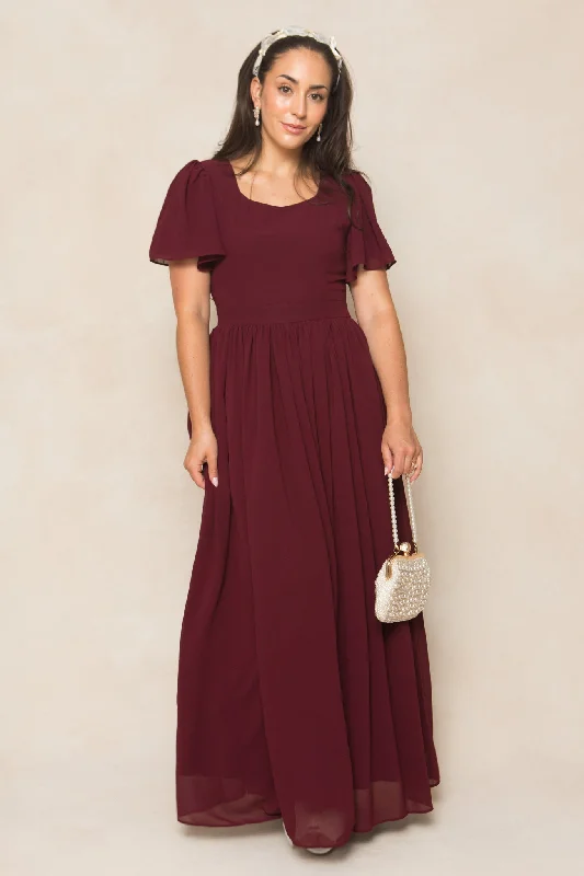 Glamour dresses for red carpet appearancesAbbie Dress in Wine Chiffon