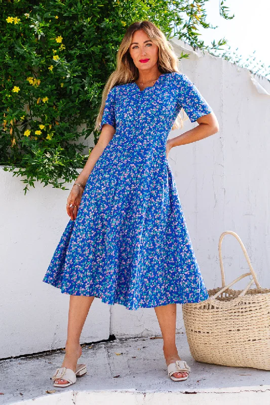 A-line dresses for womenAllie Dress in Royal Blue - FINAL SALE