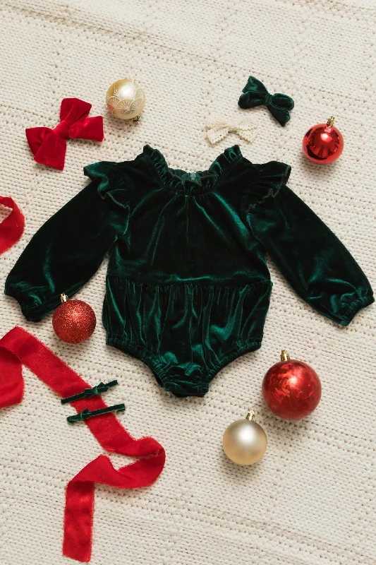 Backless dresses for womenBaby Cleopatra Romper in Emerald Velvet