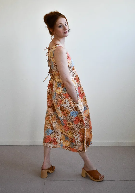 Flutter sleeve dresses for womenGwendolyn Dress in 70s Saffron Floral