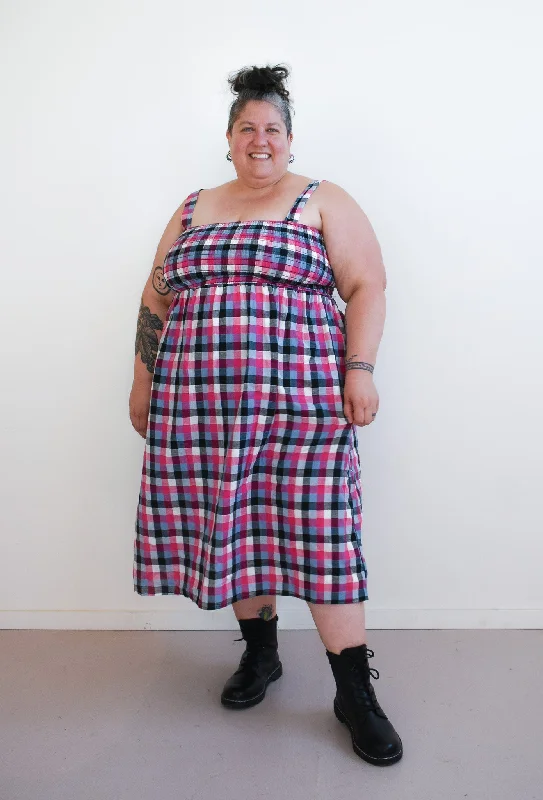 Corduroy dresses for womenLeah in Hydrangea Checker