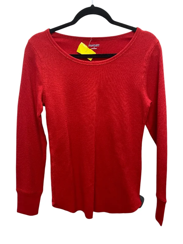 Workwear women's topsTop Long Sleeve Basic By Old Navy In Red, Size: M