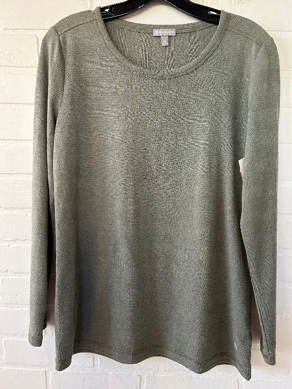 Oversized women's topsTop Long Sleeve Basic By Talbots In Green, Size: Mp