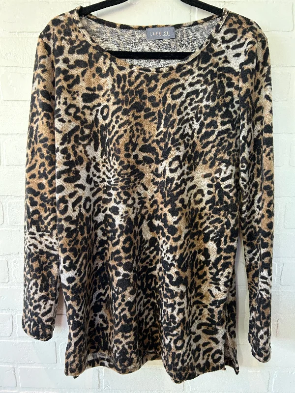 Halter neck women's topsTop Long Sleeve By Cherish In Animal Print, Size: L