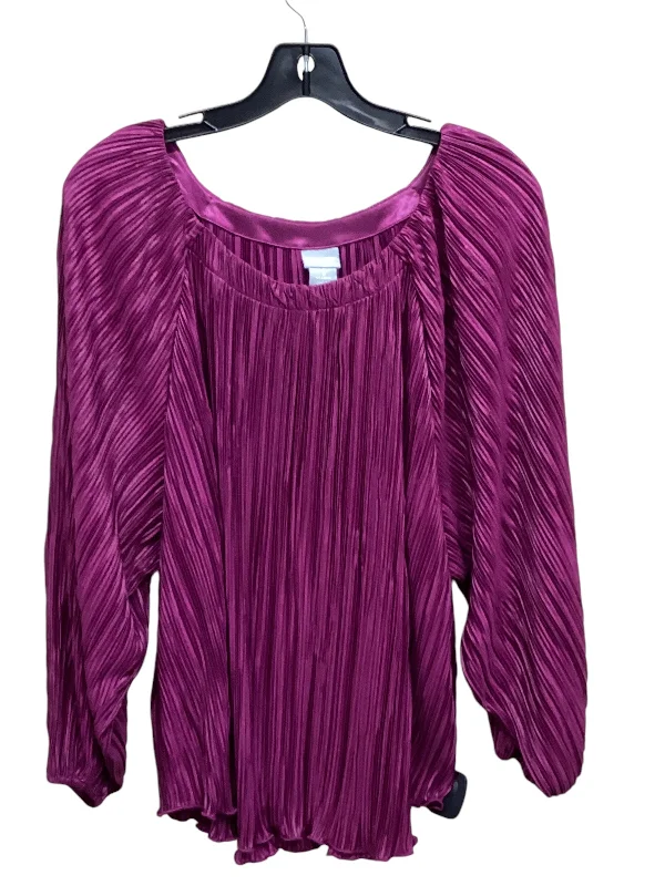 Moisture-wicking women's topsTop Long Sleeve By Chicos In Purple, Size: Xl