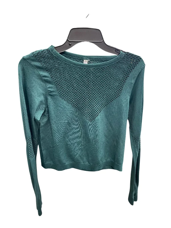 Metallic women's topsTop Long Sleeve By Clothes Mentor In Green, Size: S