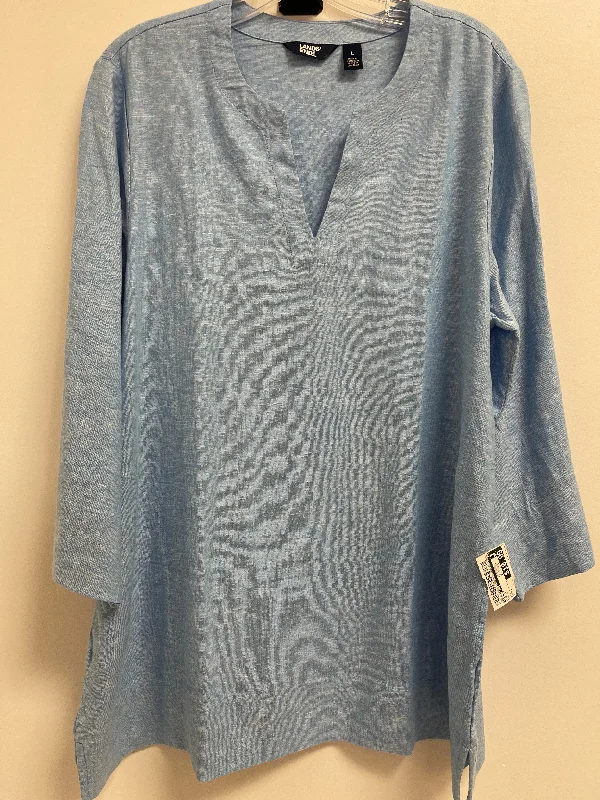 Off-the-shoulder women's topsTop Long Sleeve By Lands End In Blue, Size: L