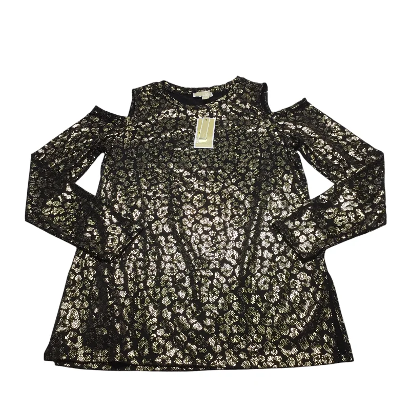 Animal print women's topsTop Long Sleeve By Michael By Michael Kors In Black, Size: L