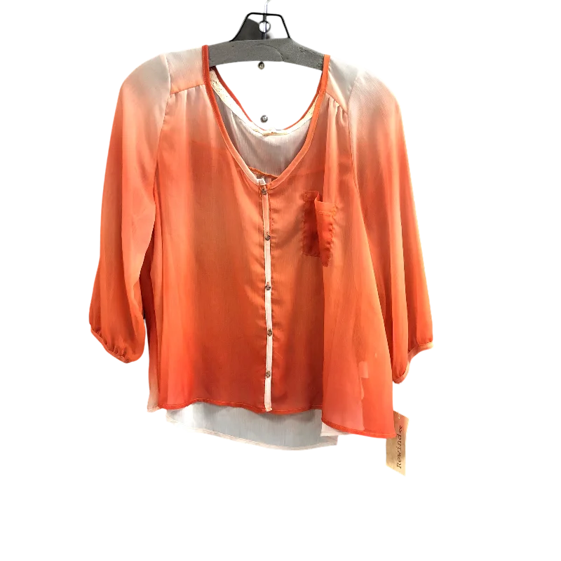 Travel women's topsTop Long Sleeve By Rewind In Orange, Size: Xl