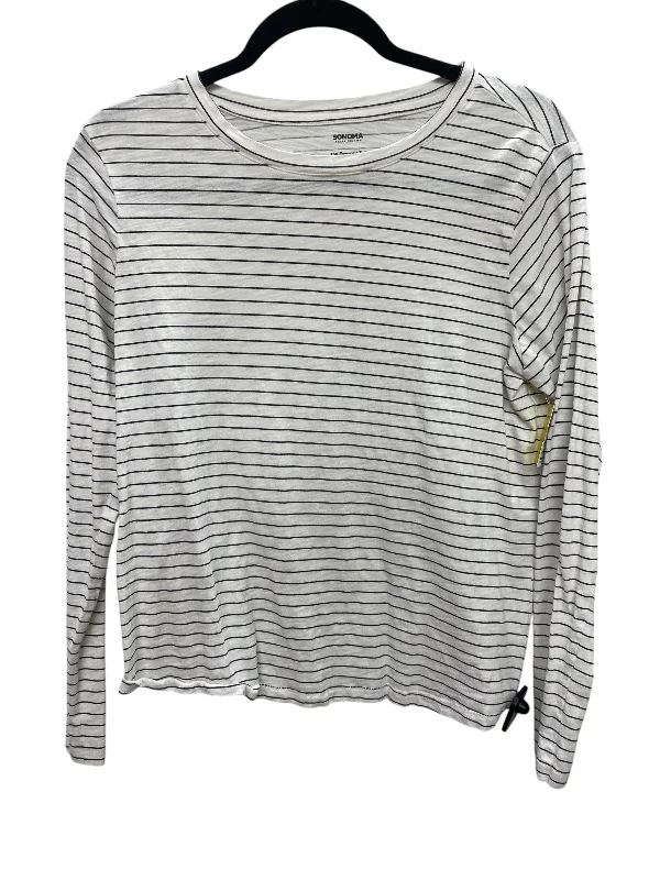 Pullover women's topsTop Long Sleeve By Sonoma In Striped Pattern, Size: M