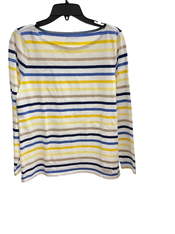 Chenille women's topsTop Long Sleeve By Talbots In Striped Pattern, Size: M